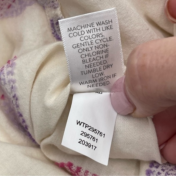 J. Jill Large Oversized Split Neck Cotton Blouse Top Puff Sleeves Lightweight - Picture 16 of 16